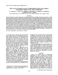 the value of spect scans in identifying back pain likely to benefit from