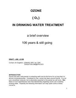 OZONE { O3 } IN DRINKING WATER TREATMENT a