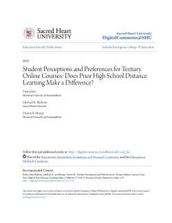 Student Perceptions and Preferences for Tertiary Online Courses