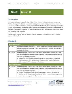 Grade 10 ELA Module 4, Unit 2, Lesson 21