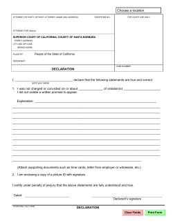 DECLARATION I, , declare that the following statements are true and