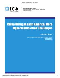 China Rising in Latin America: More Opportunities than Challenges