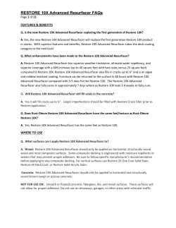 RESTORE 10X Advanced Resurfacer FAQs