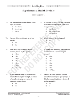 healthy kids - California Healthy Kids Survey