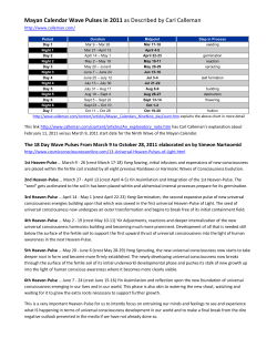 Mayan Calendar Wave Pulses in 2011 as