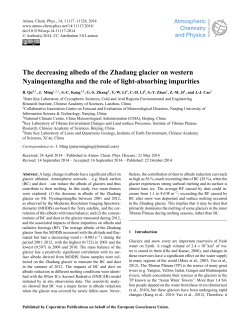 The decreasing albedo of the Zhadang glacier on western