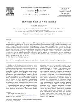 The onset effect in word naming