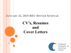 CV`s, Resumes and Cover Letters