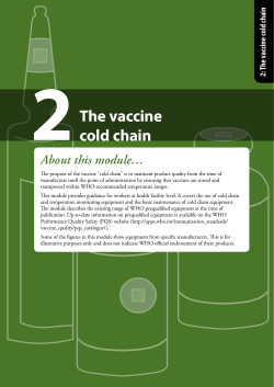 The vaccine cold chain - World Health Organization