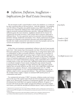 Inflation, Deflation, Stagflation – Implications for Real Estate