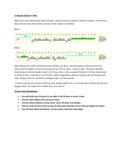 14-HOUR ON DUTY TIME After 10 or more consecutive hours off