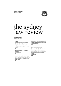 the sydney law review - The University of Sydney
