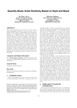 Quantify Music Artist Similarity Based on Style and Mood
