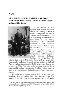 Profile THE STEINHAUERS, FATHER AND SONS: First Nation