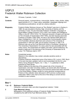 UQFL5 Frederick Walter Robinson Collection
