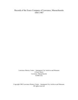 Records of the Essex Company of Lawrence, Massachusetts