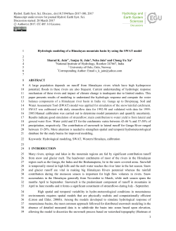Hydrologic modeling of a Himalayan mountain basin by