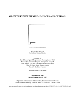 GROWTH IN NEW MEXICO: IMPACTS AND OPTIONS
