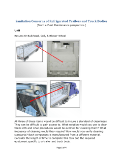 Sanitation Concerns of Refrigerated Trailers and Truck Bodies