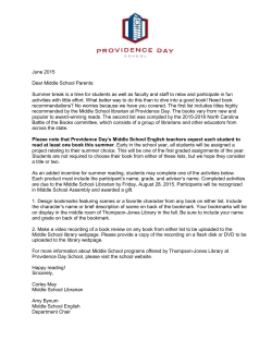 June 2015 Dear Middle School Parents