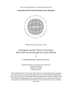 Subrogation and the Theory of Insurance When Suits Can