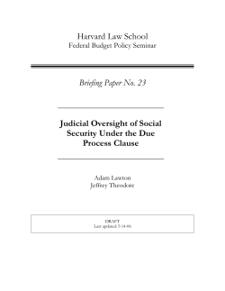 Judicial Oversight of Social Security Under the Due Process Clause
