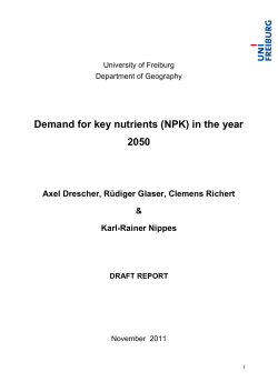 Demand for key nutrients (NPK) in the year 2050