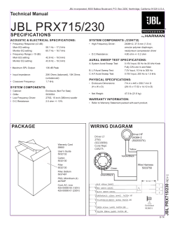 JBL PRX715/230 - JBL Pro Service