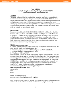 222-2008: Multiple Graphs on One Page Using SAS/GRAPH&reg; V9