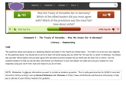Homework 2 - The Treaty of Versailles