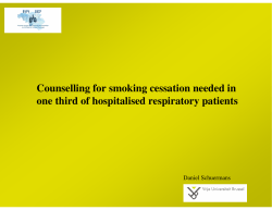 Counselling for smoking cessation needed in one third - BVPV-SBIP