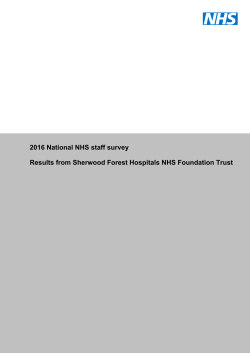 2016 National NHS staff survey Results from Sherwood Forest