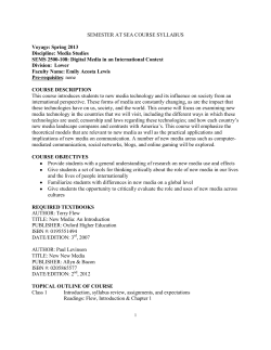 SEMESTER AT SEA COURSE SYLLABUS