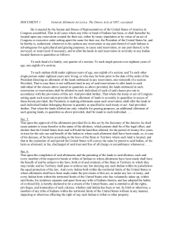 DOCUMENT 1 General Allotment Act (a.k.a. The Dawes Act) of 1887