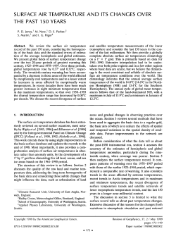 Surface air temperature and its changes over the past 150 years