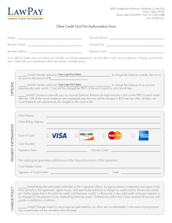 Client Credit Card Pre-Authorization Form