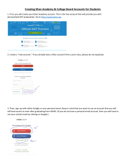 Juniors - Creating College Board and Khan Academy Accounts