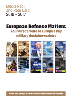 European Defence Matters - European Defence Agency