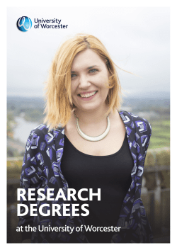 research degrees - University Of Worcester