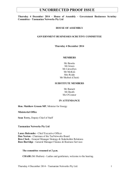 Thursday 4 December 2014 - House of Assembly