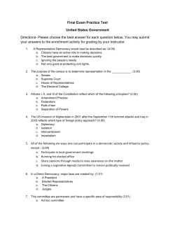 Final Exam Practice Test United States Government Directions