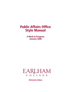 Public Affairs Office Style Manual
