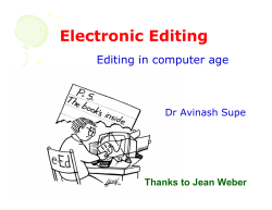 Electronic Editing