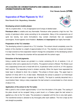 Separation of Plant Pigments by TLC