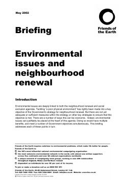 Environmental issues and neighbourhood renewal
