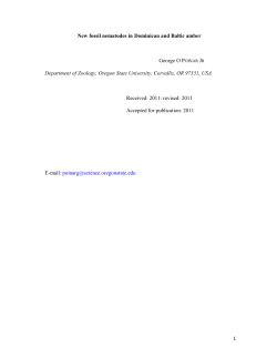1 New fossil nematodes in Dominican and Baltic amber George O