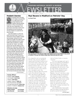 Paul Revere in Medford on Patriots` Day