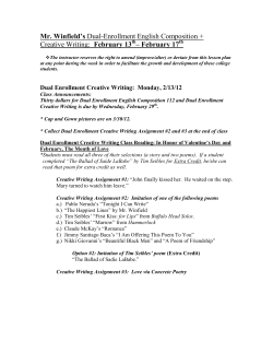 Mr. Winfield`s Dual-Enrollment English Composition + Creative Writing