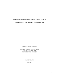 Issues of Planning in Diocletian`s Palace at Split