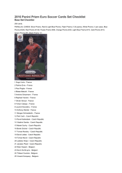 2016 Panini Prizm Euro Soccer Cards Set Checklist